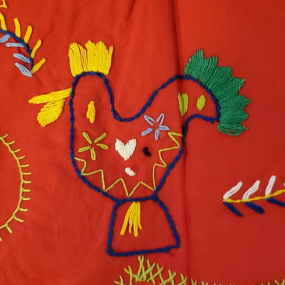 Vintage Hand Embroidered Portugal Half Apron - Picture 8 of 10